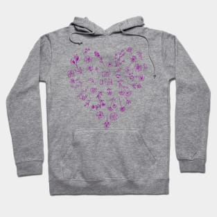 Como la flor - heart flowers - purple design Hoodie